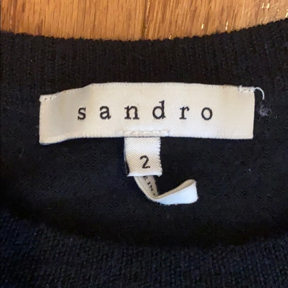 Sandro Wool sweater dress with silk sleeves - Picture 2 of 5